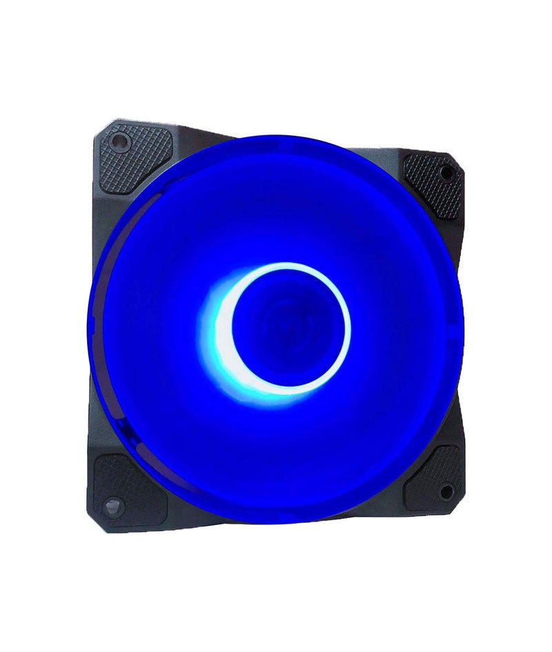 APEVIA CO312L-BL Cosmos 120mm Blue LED Ultra Silent Case Fan w/ 16 LEDs & Anti-Vibration Rubber Pads (3 Pk) - Image 2